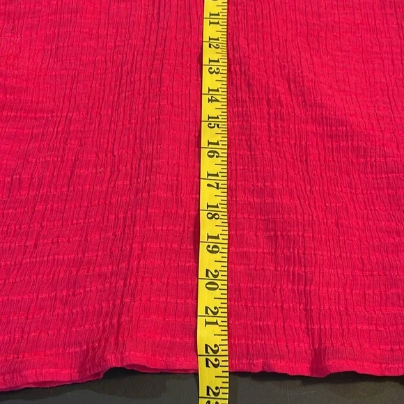 Cece women’s Hot Pink,Red,Ruffle flutter shirt, sleeveless,Mock neck, Size Large - Picture 7 of 12